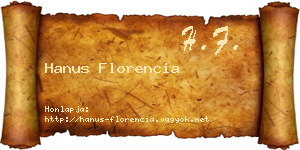 Hanus Florencia névjegykártya